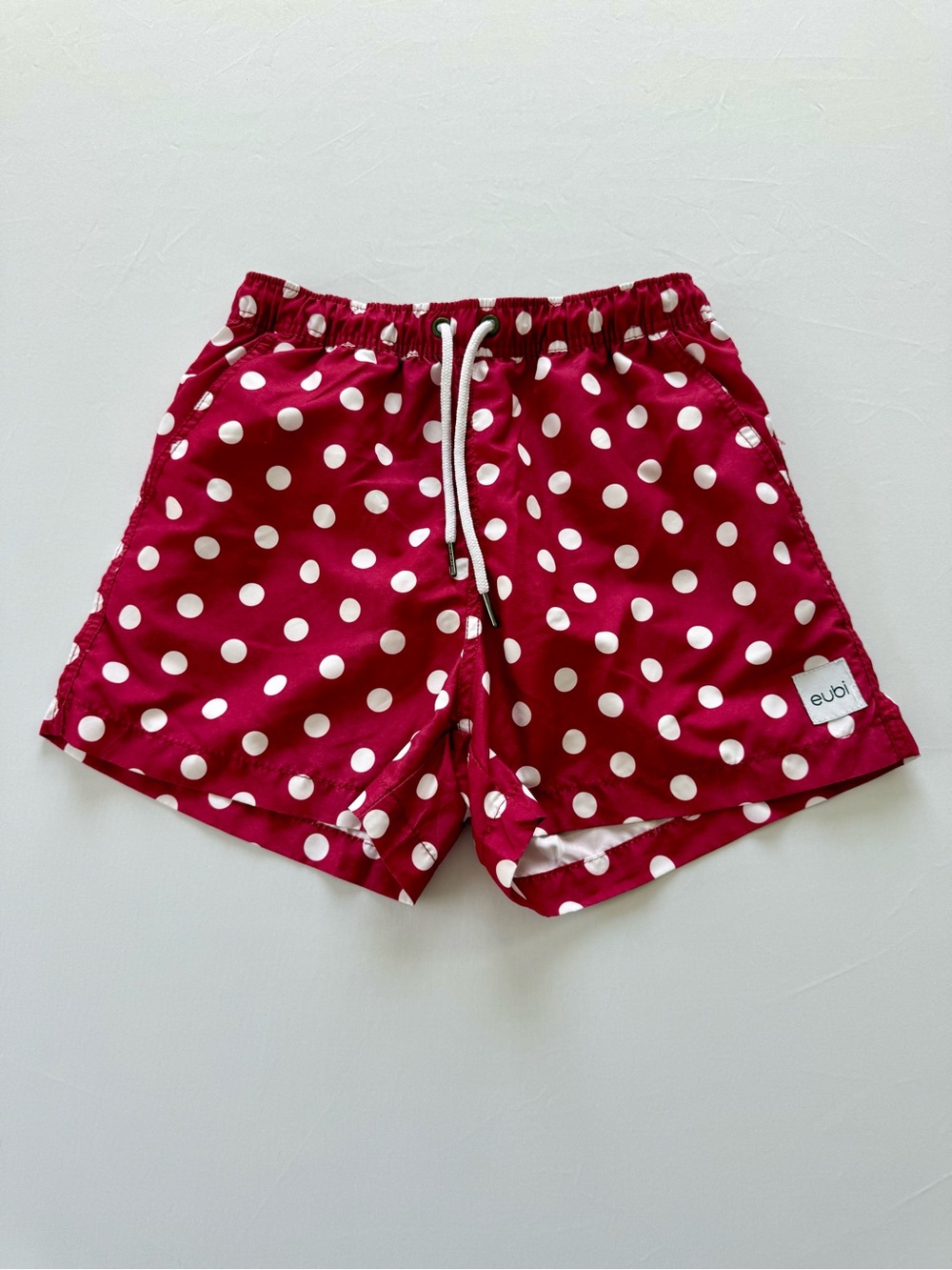 Men’s Burgundy Polka Dot Swim Trunks